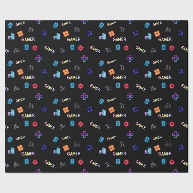 Gamer-Geschenkpapier Geschenkpapier (Saum)