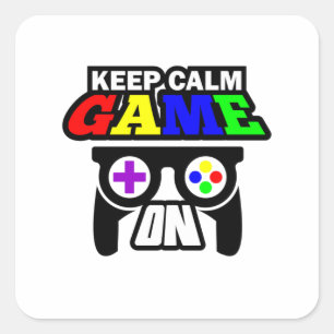 Gamer Gift Behalte Beruhiges Spiel auf Quadratischer Aufkleber