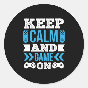 Gamer Gift Behielt Ruhe und Spiel auf Runder Aufkleber