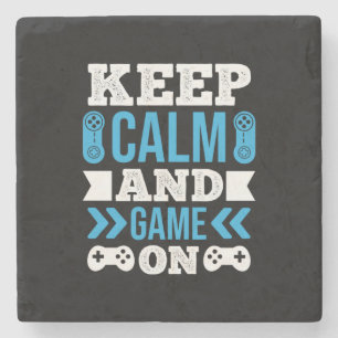Gamer Gift Behielt Ruhe und Spiel auf Steinuntersetzer