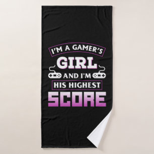 Gamer Gift I Bin ein Gamer Girl Badehandtuch