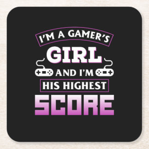 Gamer Gift I Bin ein Gamer Girl Rechteckiger Pappuntersetzer