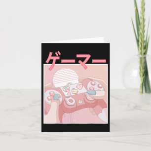 Gamer Girl Anime Kawaii Gaming Süße Videospiel Fra Karte