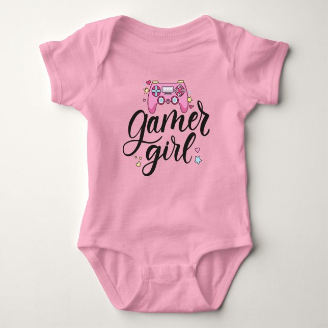 Gamer Girl Baby Strampler (Vorderseite)