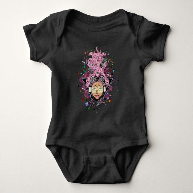 Gamer Girl Baby Strampler (Vorderseite)
