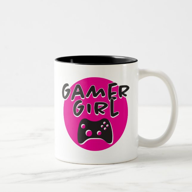 Gamer Girl Black 11 oz Zwei-Tone-Tasse Zweifarbige Tasse (Rechts)