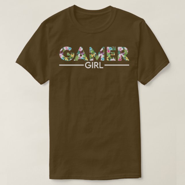 Gamer Girl Blumendesign Perfektes Geschenk für Mam T-Shirt (Design vorne)