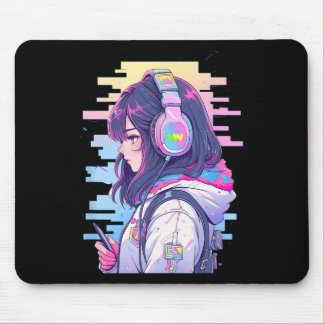 Gamer Girl Funny Pastel Japan Anime Streamer Japan Mousepad
