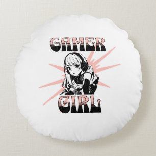 Gamer Girl   Gaming Rundes Kissen