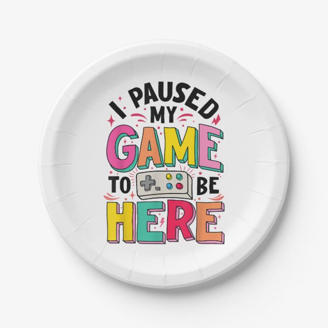 Gamer Girl Ich hielt mein Spiel an, um hier lustig Pappteller (Vorderseite)