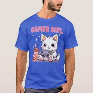 Gamer Girl Katze Gaming Katze Gaming Konsole Bubbl T-Shirt