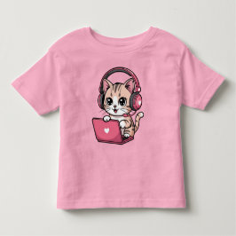 Gamer Girl Katze Gaming Süß Kleinkind T-shirt
