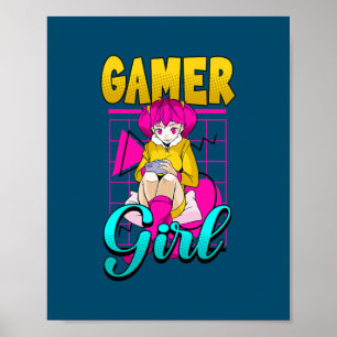 Gamer Girl Konsole Spiel Videospiele Poster
