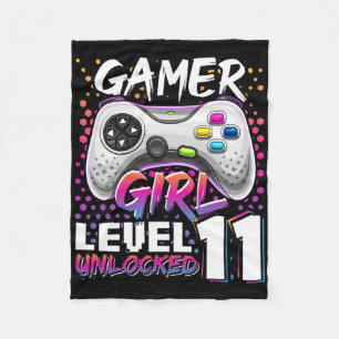 Gamer Girl Level 11 Entsperrtes Videospiel 11. Geb Fleecedecke