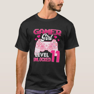 Gamer Girl Level 11 Entsperrtes Videospiel 11. Geb T-Shirt