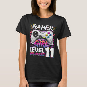 Gamer Girl Level 11 Entsperrtes Videospiel 11. Geb T-Shirt