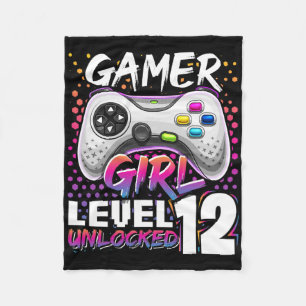 Gamer Girl Level 12 Unlock Video Game 12. Geburtst Fleecedecke
