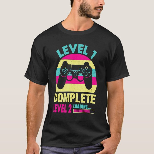Gamer Girl Level 1 Vollständiges Videospiel 1. Geb T-Shirt (Vorderseite)