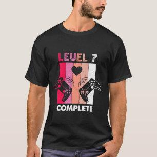 Gamer Girl Level 7 Vollständig 7 Lustige 7. Hochze T-Shirt