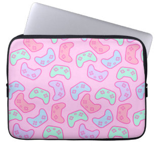 Gamer Girl Pastel Cartoon Video Game Controller Laptopschutzhülle