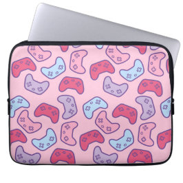 Gamer Girl Pink Cartoon Video Game Controller Laptopschutzhülle