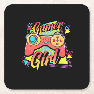 Gamer Girl Rechteckiger Pappuntersetzer
