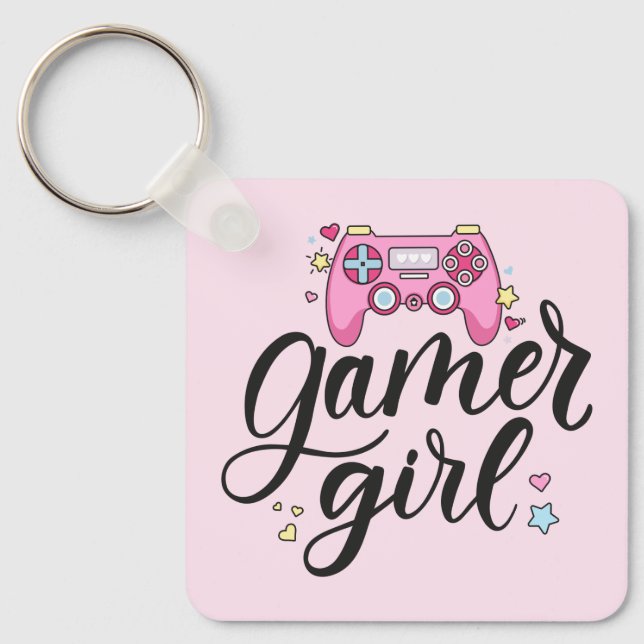 Gamer Girl Schlüsselanhänger (Vorderseite)