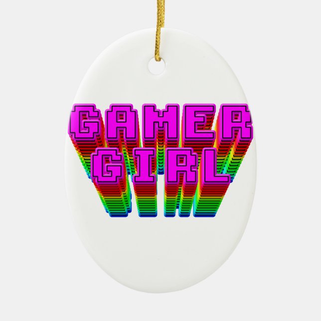 Gamer Girl Text Keramik Ornament (Vorne)