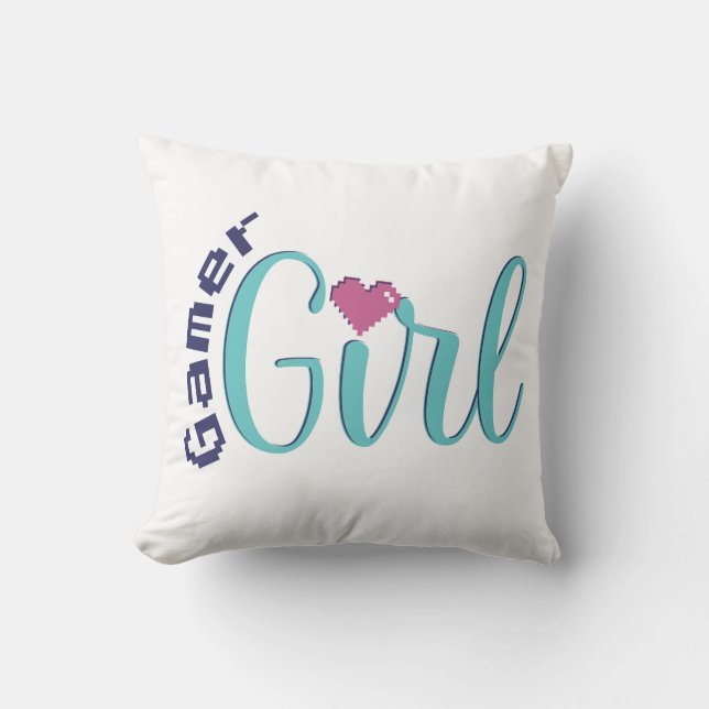 Gamer Girl Throw Pillow - Perfect Gaming Gift Kissen (Vorderseite)