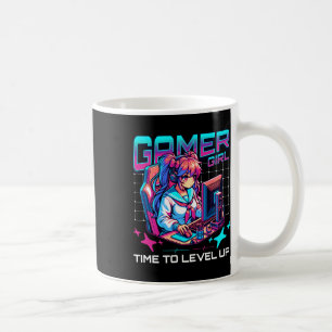 Gamer Girl Time to Level Up Video Game Girl Gaming Kaffeetasse