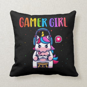 Gamer Girl Unicorn Gaming Niedliches Videospiel Kissen