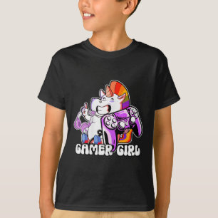 Gamer Girl Unicorn Gaming Niedliches Videospiel Lo T-Shirt