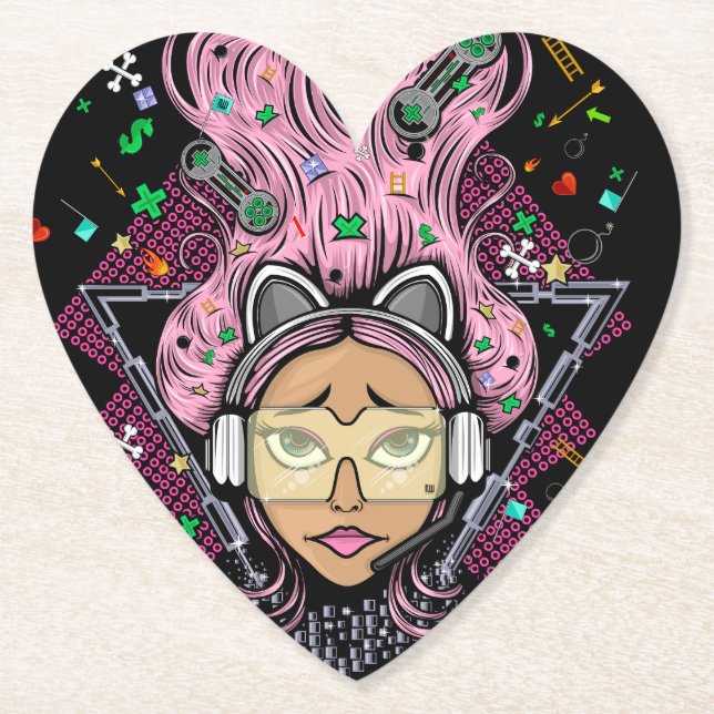 Gamer Girl Untersetzer (Vorderseite)