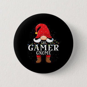 Gamer Gnom passendes Weihnachts-Familien-Pyjama Button