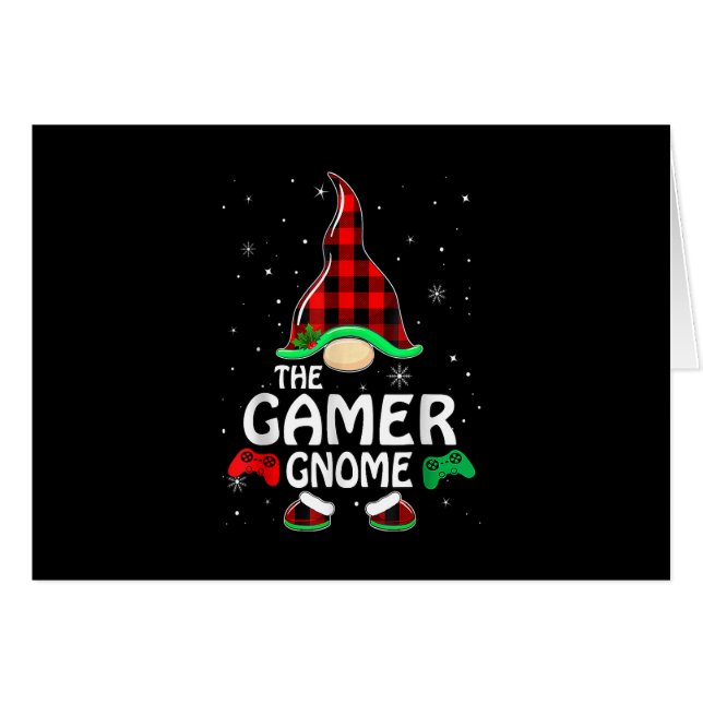 Gamer Gnome Buffalo Kariert Matching Family Christ (Vorderseite (Horizontal))