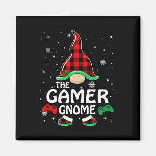 Gamer Gnome Buffalo Kariert Matching Family Christ Magnet