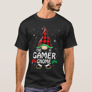 Gamer Gnome Buffalo Kariert Matching Family Christ T-Shirt
