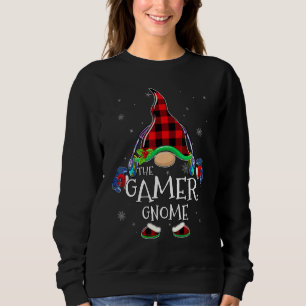 Gamer Gnome Buffalo Karo Gamaschen Passende Famili Sweatshirt