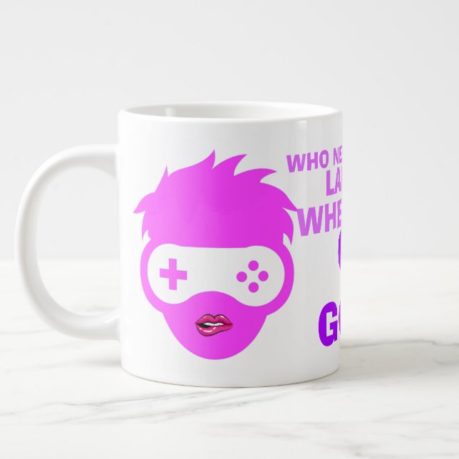 Gamer Goddess Funny Spaß Meme Jumbo-Tasse (Links)