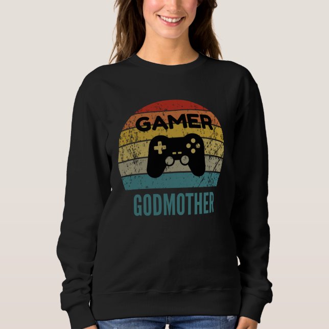 Gamer Godmother Vintage 60s 70s Console Controller Sweatshirt (Vorderseite)