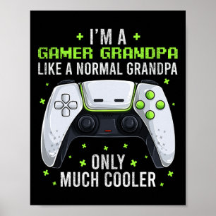 Gamer Grandpa Gaming Gaming Shirt Funny Video Game Poster