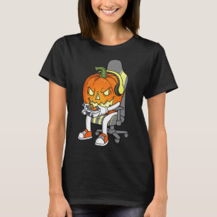 Gamer Halloween-Kürbis Grusel Gaming Jungen Kind T-Shirt