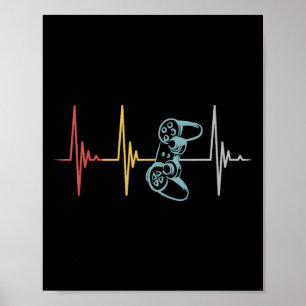 Gamer Heartbeat Controller für Nerd Multiplayer Ga Poster
