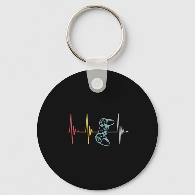 Gamer Heartbeat Controller für Nerd Multiplayer Ga Schlüsselanhänger (Vorderseite)