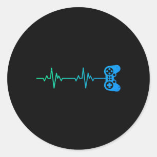 Gamer Heartbeat Cooler Videospielcontroller für Ne Runder Aufkleber