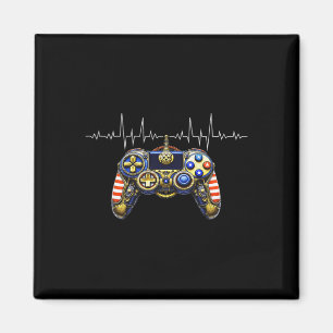 Gamer Heartbeat Design - Gaming Controller Ecg Lin Magnet