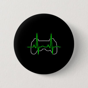 Gamer Heartbeat Pulsvideo Game Lover Cool Button
