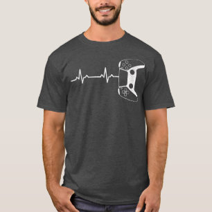 Gamer Heartbeat T-Shirt Funny Video Game Boys Men 