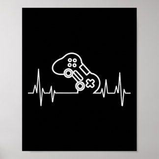 Gamer Heartbeat Video Games Boys Teens Boys Kids Poster