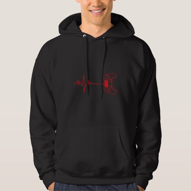 Gamer Heartbeat Videospiele Hoodie (Vorderseite)